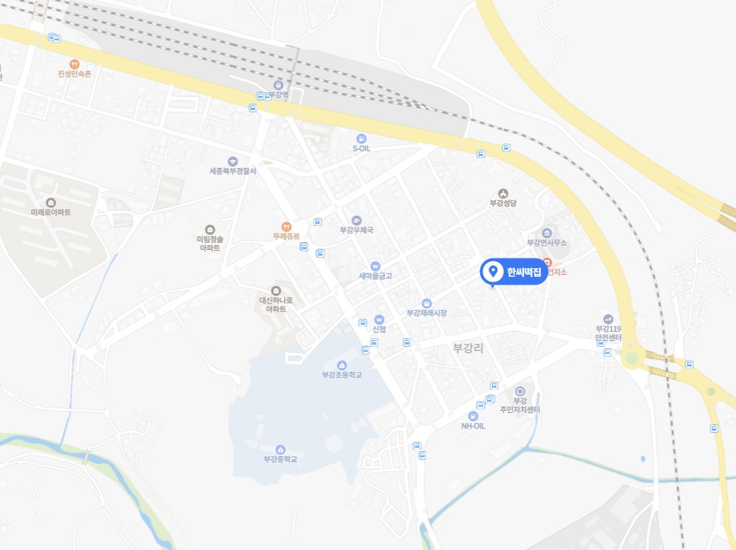 지도 - 부강면 읍내에 위치한 한씨떡집